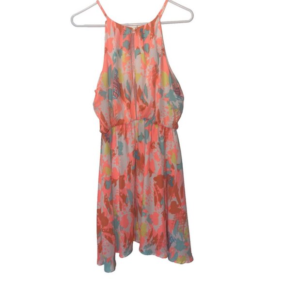 Lush Halter Vintage Boutique Tank Top Mini Dress Sz. L w/ Neck Button & Peephole - Picture 6 of 6